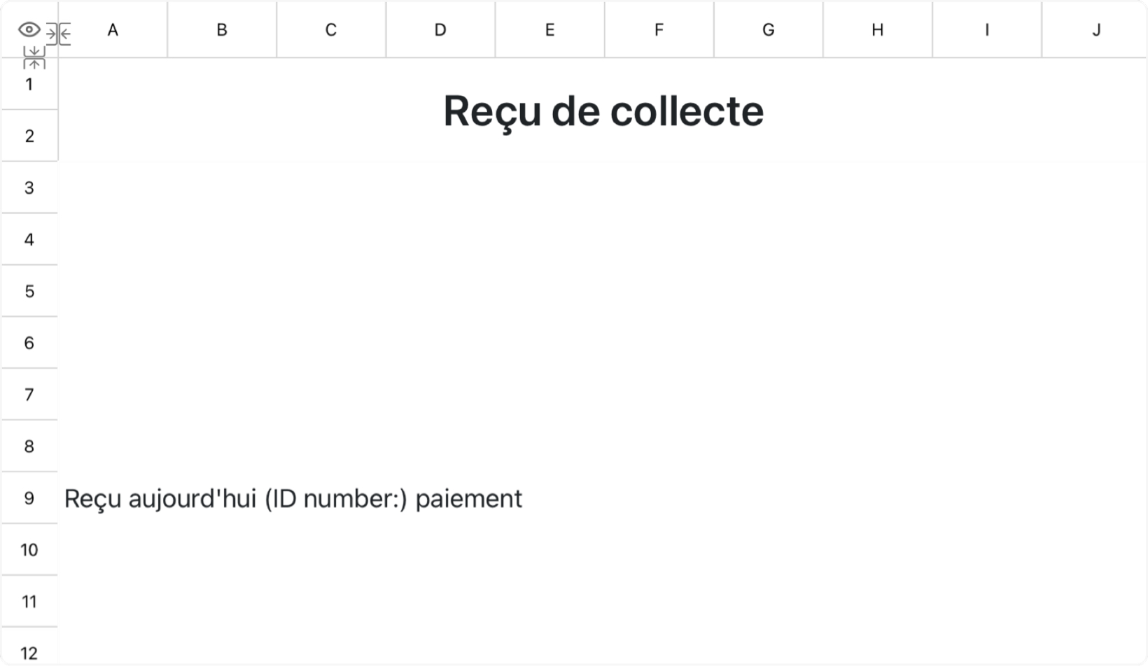 Modèle de reçu de collecte universel manuscrit
